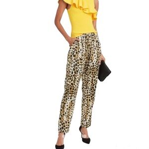Ronny Kobo Leopard Cheetah Print Pull On Pants S-M
